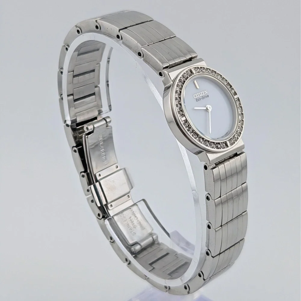 Citizen Eco-Drive Silhouette  Women's Swarovski Bezel Watch B023-59874 6.75